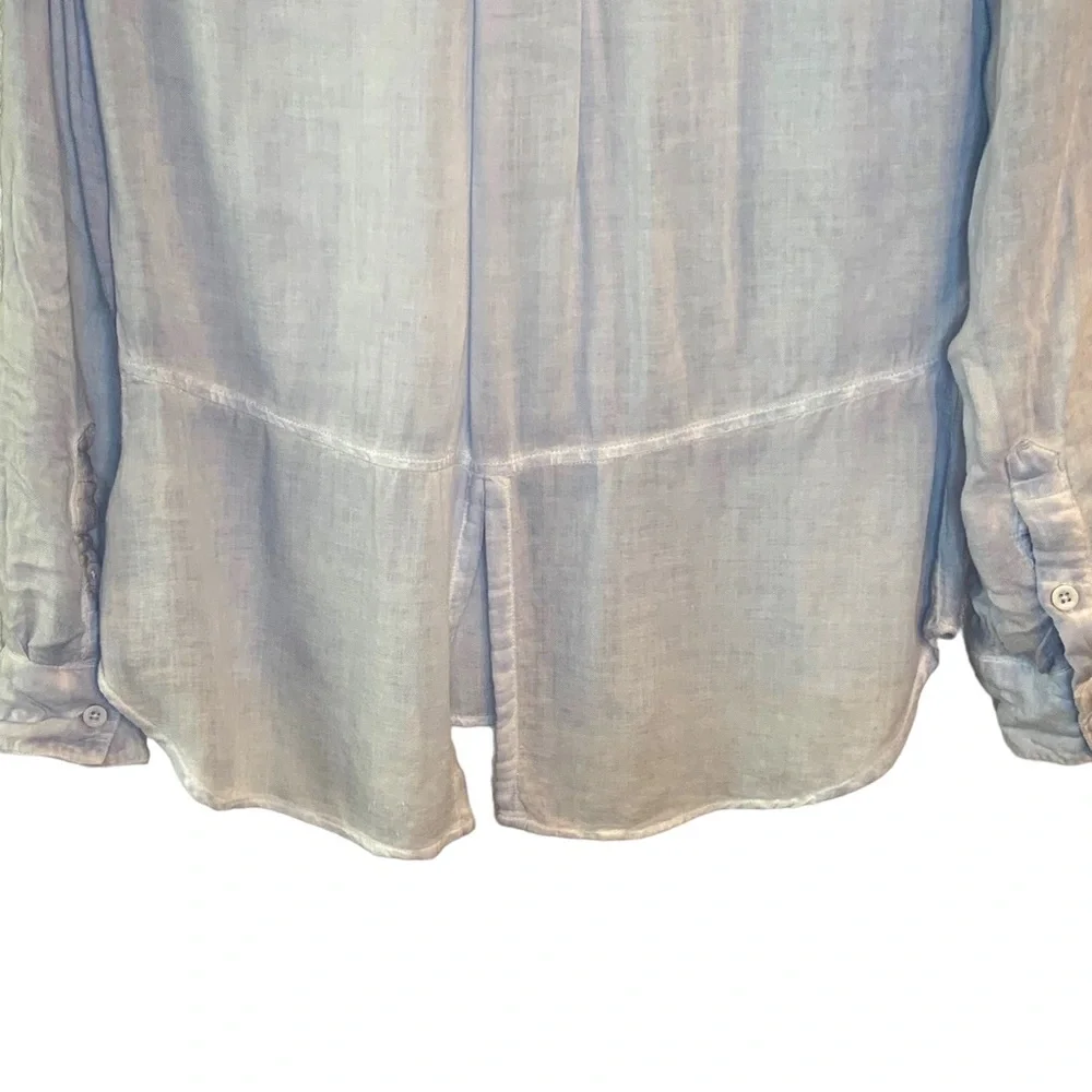 Cloth & Stone Anthropology Blue Button Down Shirt Roll Tab Sleeve Women’s XSmall_8